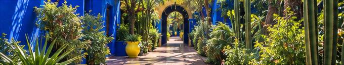 A shaded garden path and arched entrance